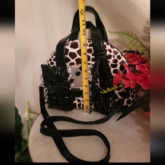 NWOT Made in Italy crystals and ruffles crossbody bag. - Picture 7 of 16
